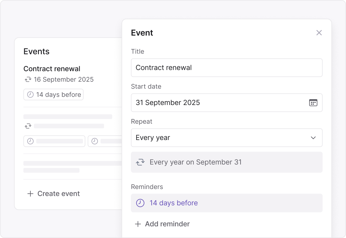 Ein modernes Dashboard, das den Vertragsstatus, automatische Warnmeldungen und die Verfolgung der Einhaltung von Vorschriften anzeigt - Alles, was Sie für eine effektivere Arbeit mit Verträgen benötigen