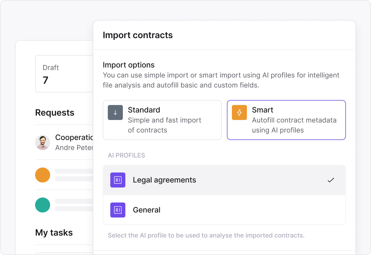 Ein Dashboard, das importierte Vertragsdaten anzeigt - Alles, was Sie für eine effektivere Arbeit mit Verträgen benötigen